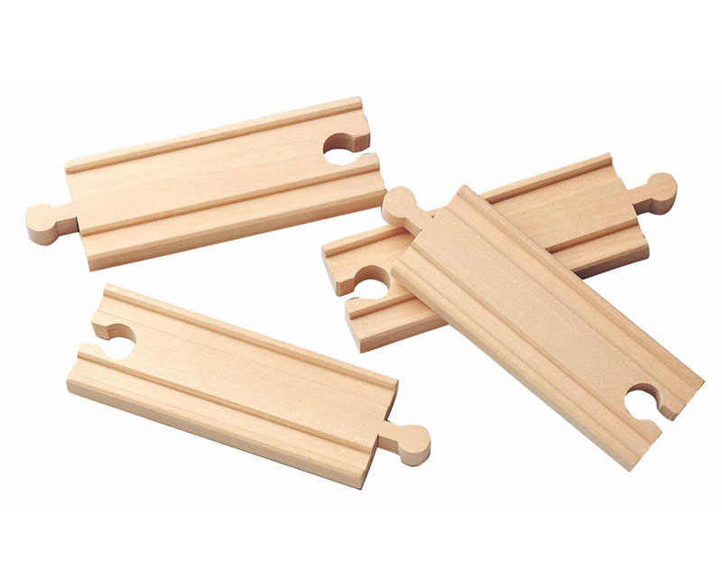 4 Small Straight Wooden Tracks Wooden Railways