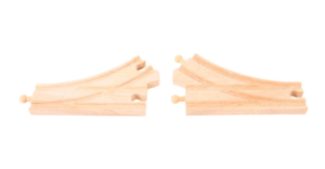 2 curved switch wooden tracks