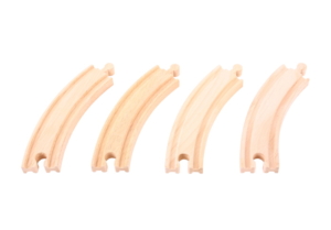4 long curved wooden tracks