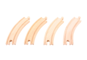 4 long curved wooden tracks