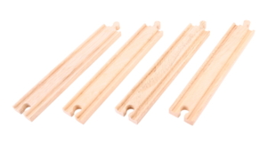 4 long straight wooden tracks