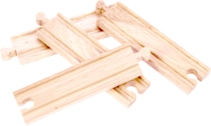 4 medium straight wooden tracks