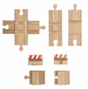 buffer stops with intersection wooden tracks