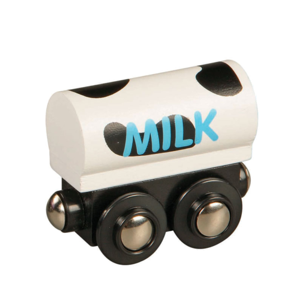 milk tank wooden train wagon