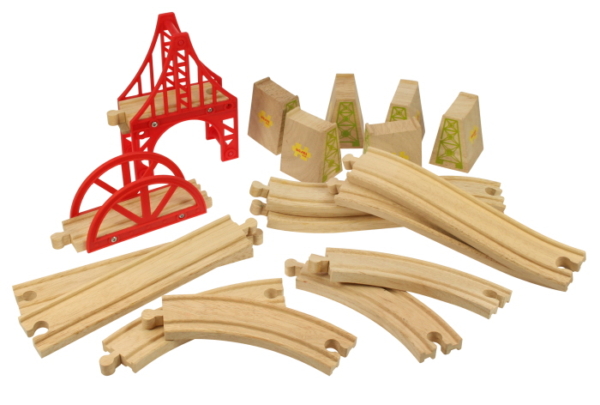 18 piece bridge wooden track expansion pack