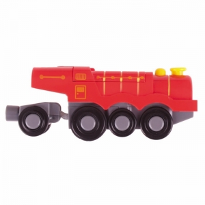 battery operated big red steam engine train