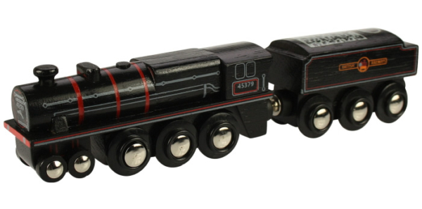 black wooden train