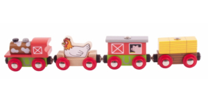 farmyard wooden train