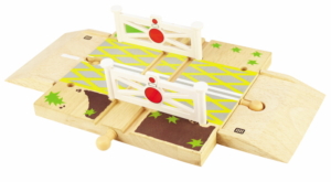 wooden roadway level crossing