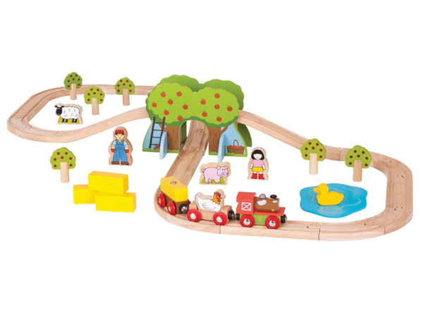 farm wooden train set