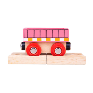 pink wooden train wagon