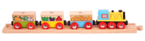 fruit and veg wooden train