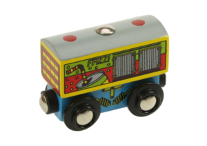 soft drinks wooden train wagon