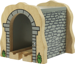 wooden grey stone tunnel