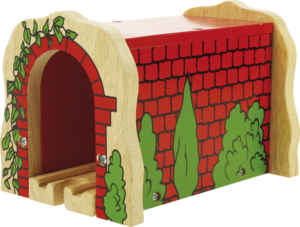 wooden red brick tunnel